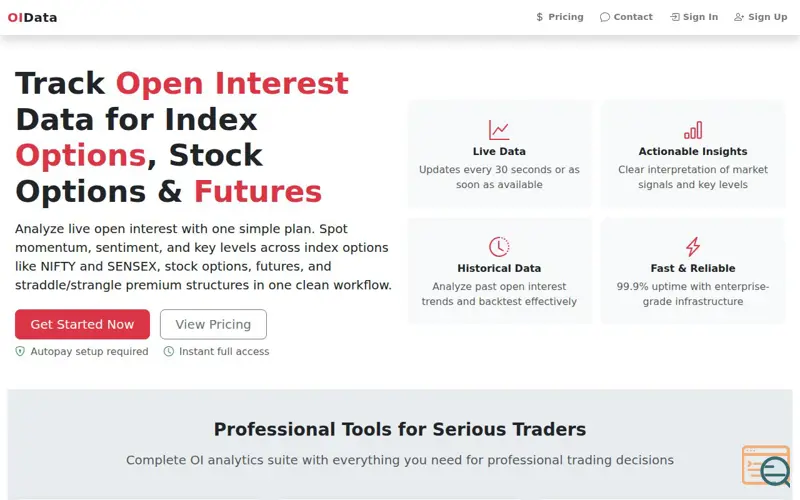 Screenshot of OIData