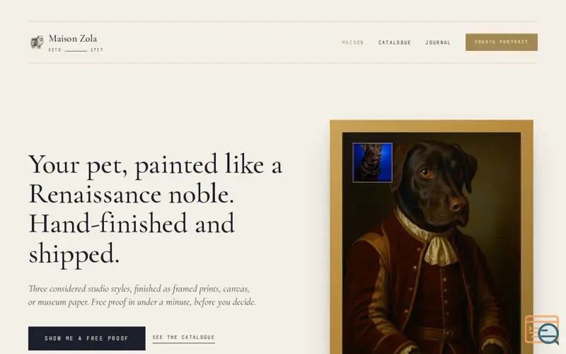 Screenshot of Maison Zola