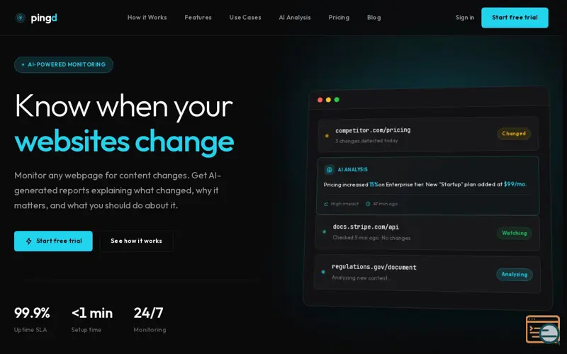 Screenshot of pingd