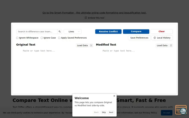 Screenshot of text-differ.com