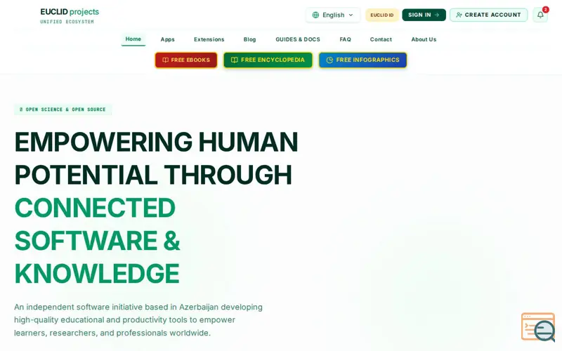 Screenshot of Euclid Projects — Unified Ecosystem