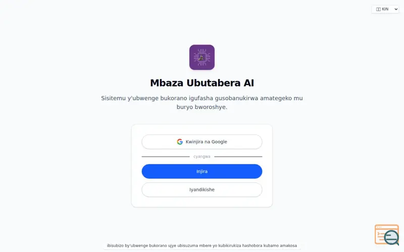 Screenshot of Mbaza Ubutabera AI