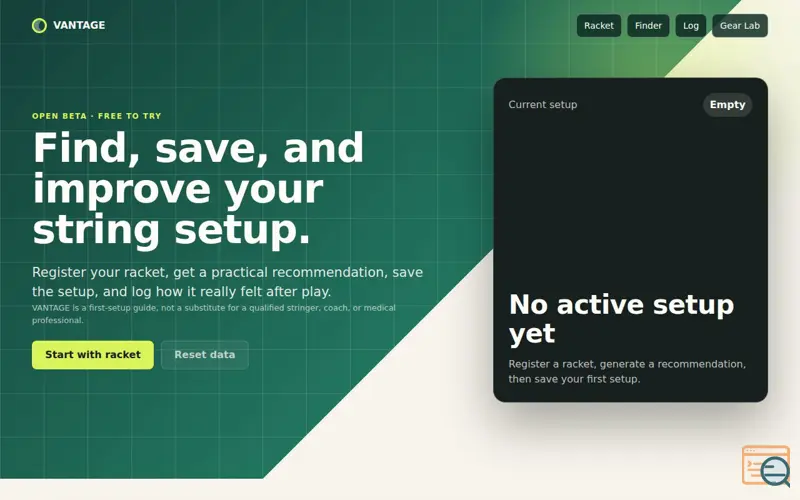 Screenshot of VANTAGE