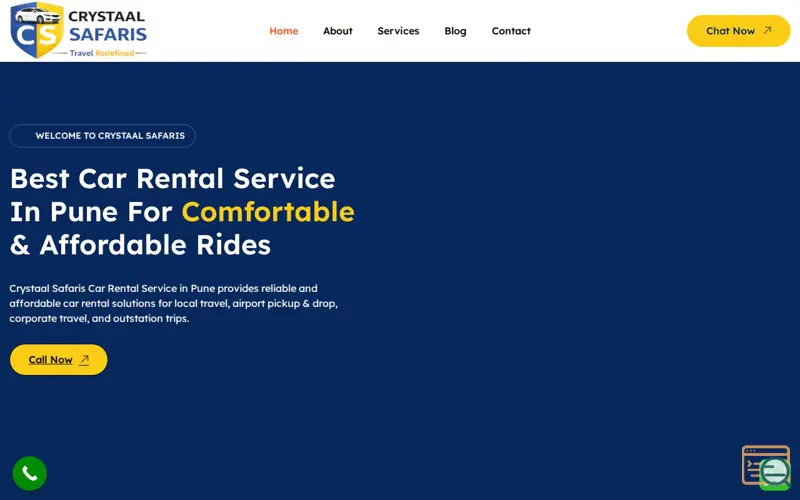 Screenshot of Crystaal Safaris Car Rental Service