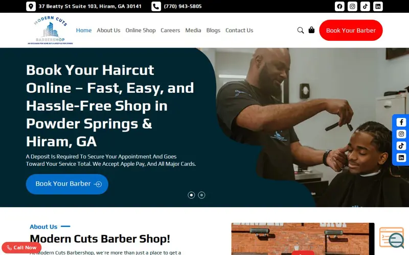 Screenshot of Modern Cuts Barbershop