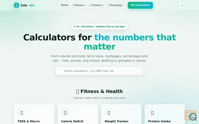Screenshot of Calcelo
