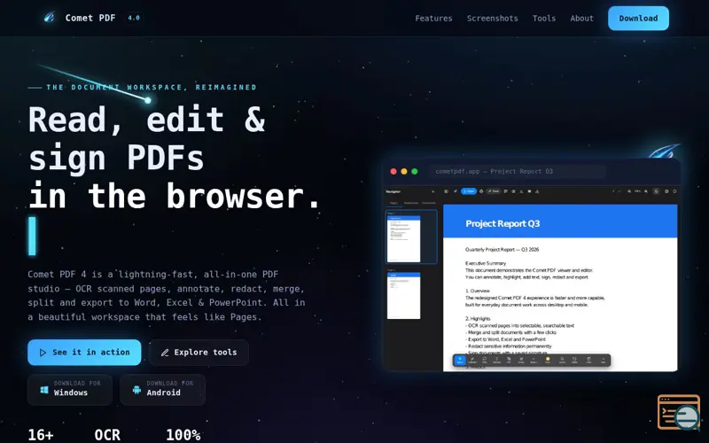 Screenshot of Comet PDF 4