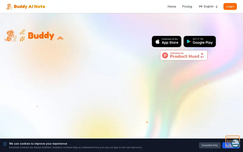 Screenshot of Buddy AI Note