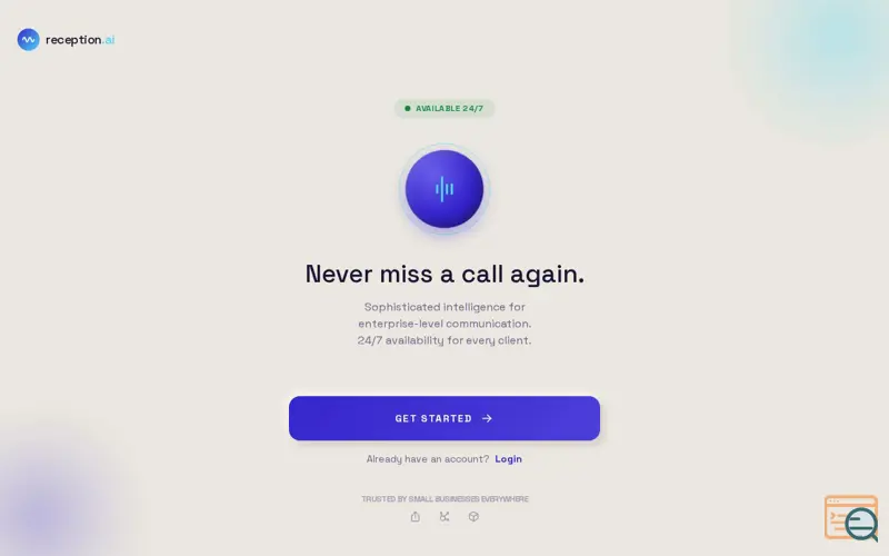 Screenshot of reception_ai