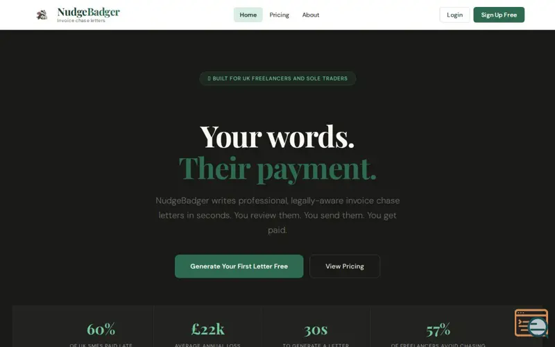 Screenshot of NudgeBadger