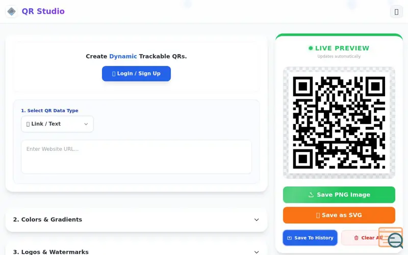 Screenshot of QR Studio