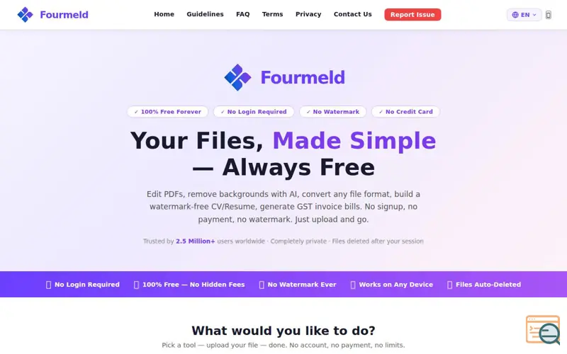 Screenshot of Fourmeld