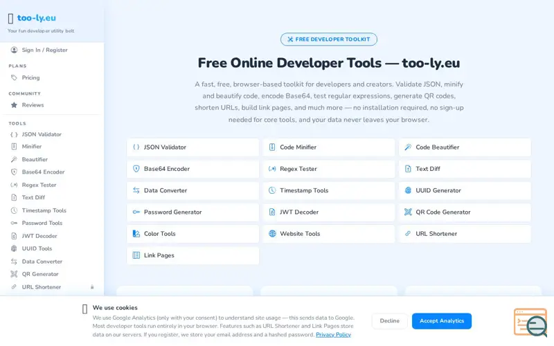 Screenshot of too-ly.eu