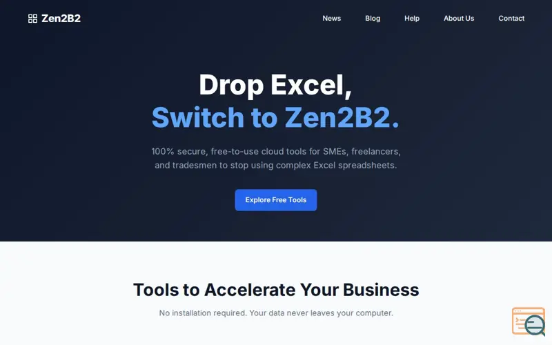 Screenshot of Zen2B2 | Free Business Tools & Software for SMEs