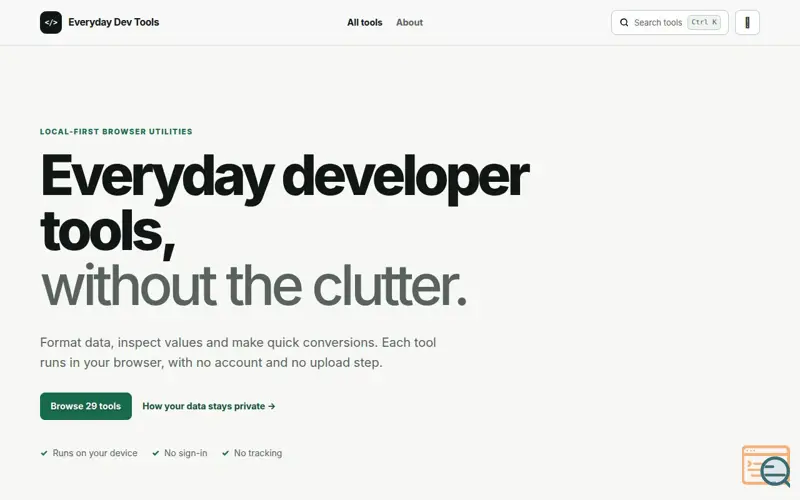 Screenshot of Everyday Dev Tools