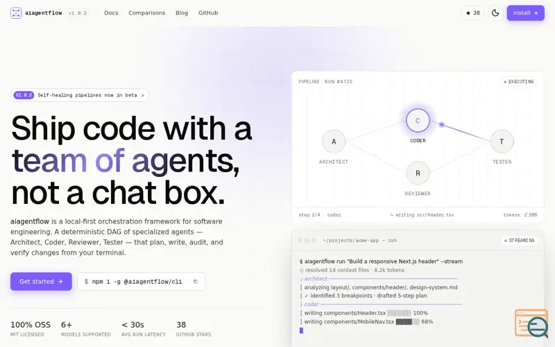 Screenshot of aiagentflow CLI
