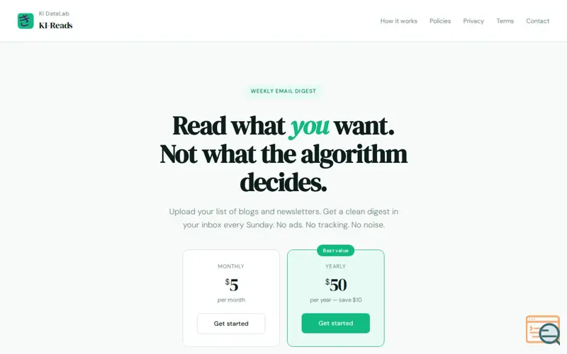 Screenshot of KI-Reads