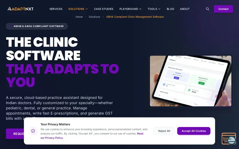 Screenshot of Clinic Management System