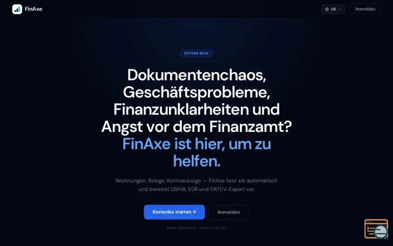 Screenshot of FinAxe