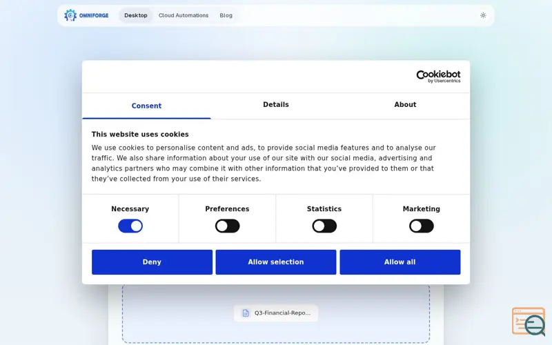 Screenshot of OmniForge
