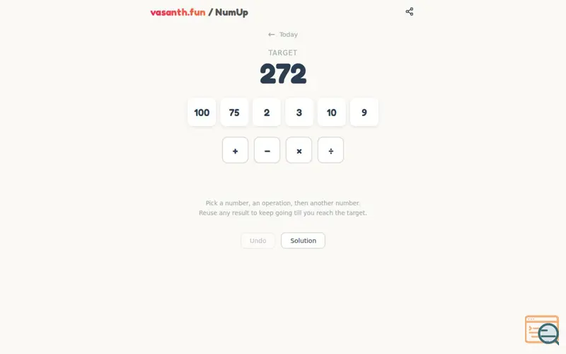 Screenshot of NumUp