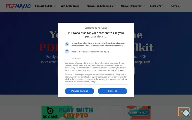 Screenshot of PDFNano