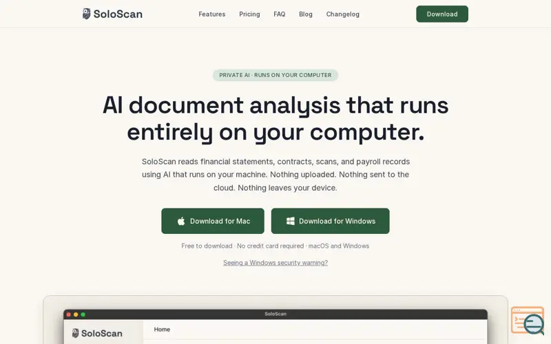Screenshot of SoloScan