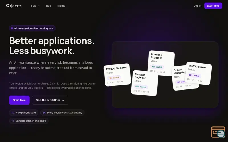 Screenshot of CVSmith