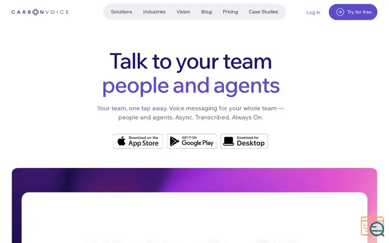 Screenshot of Carbon Voice Speed Dial