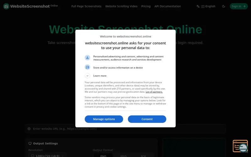 Screenshot of Website Screenshot Tool