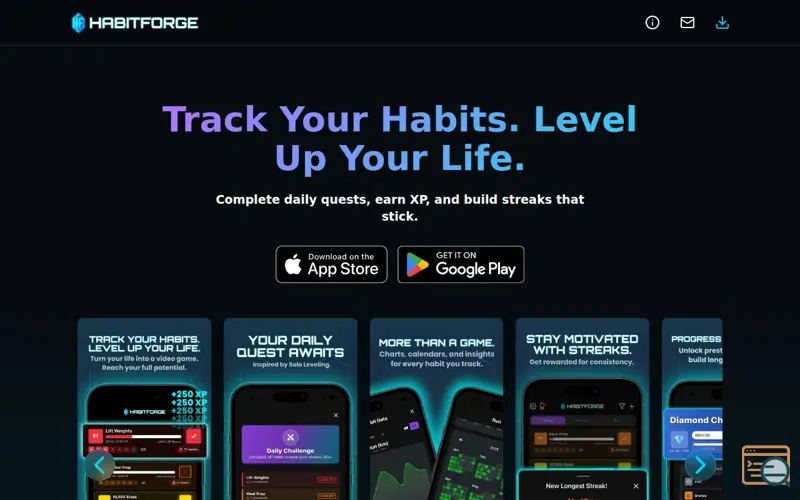 Screenshot of HabitForge