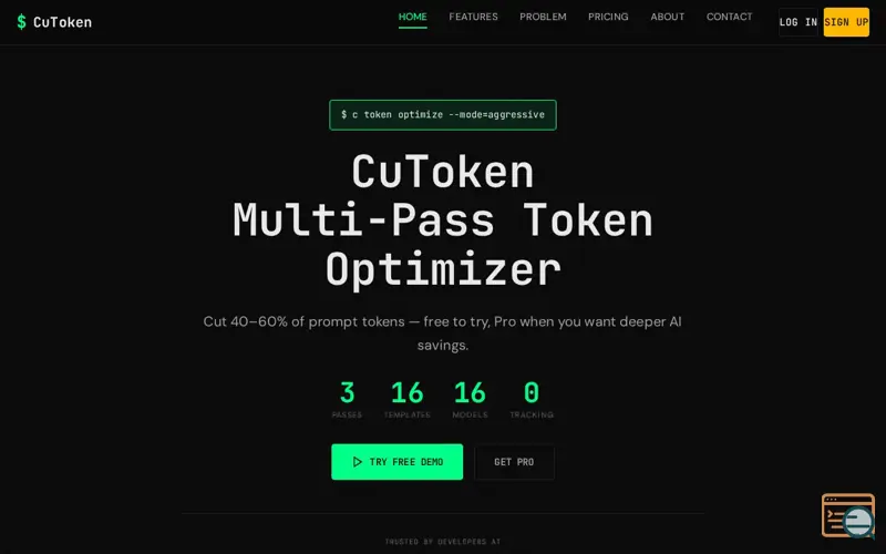 Screenshot of CuToken - Multi-Pass Token Optimizer