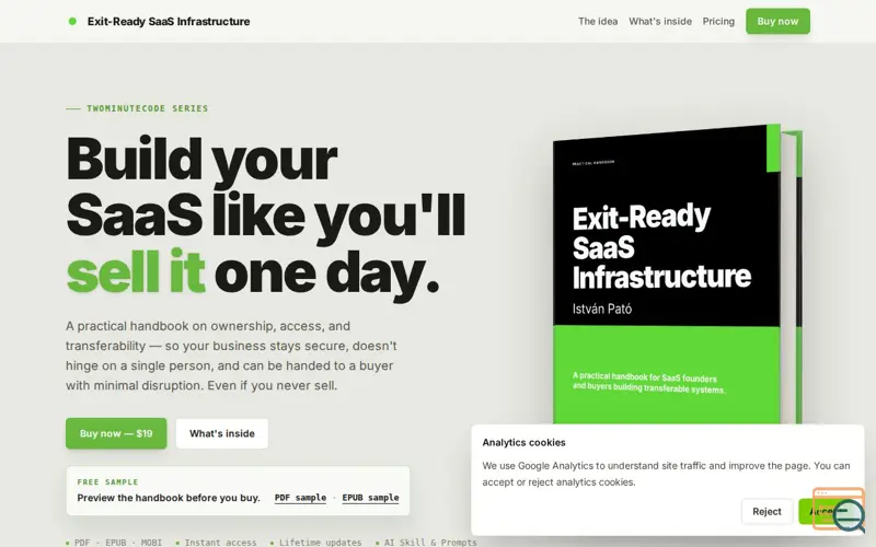Screenshot of Exit-Ready SaaS Infrastructure