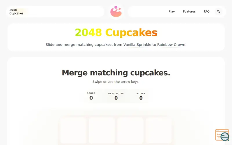 Screenshot of 2048 Cupcakes