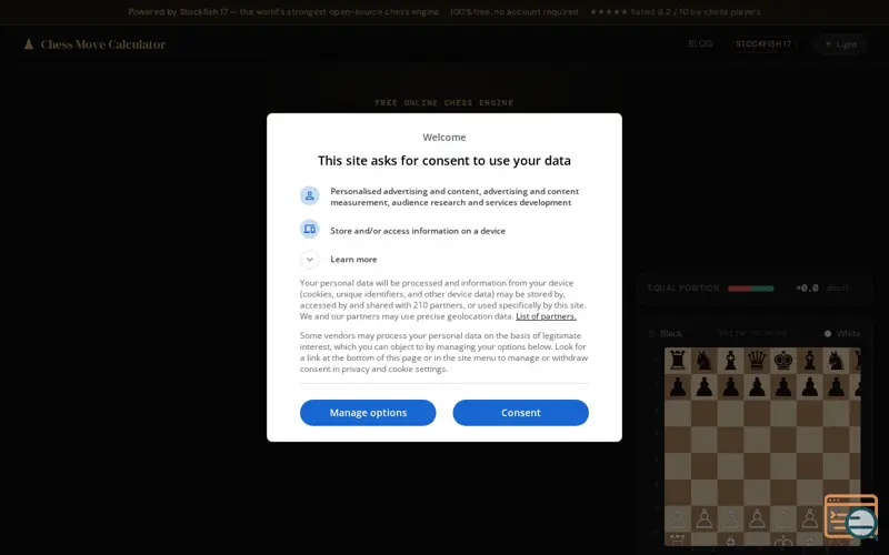 Screenshot of Chess Move Calculator