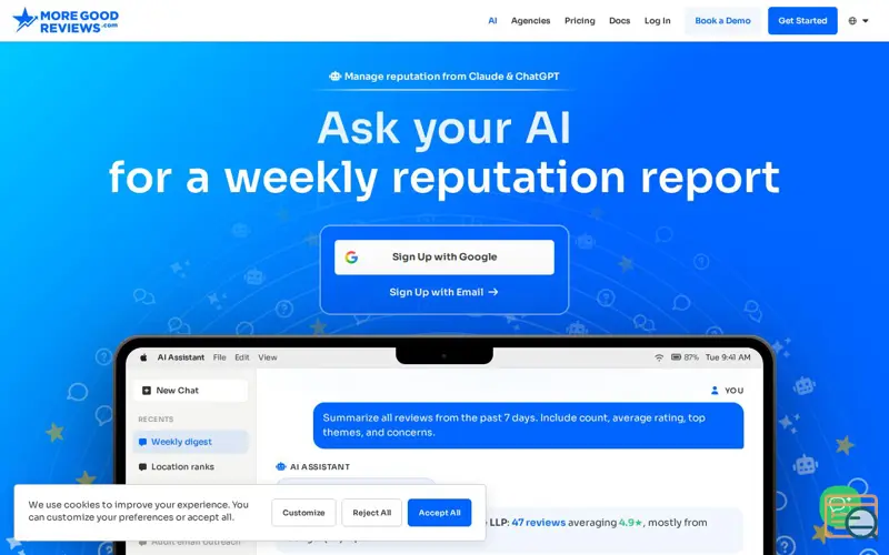 Screenshot of The AI Reputation Manager
