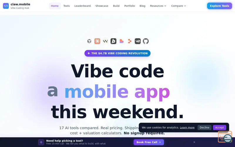 Screenshot of Claw.Mobile , a launch using TrademarkArea