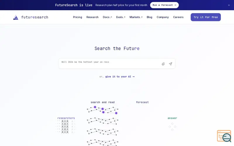 Screenshot of Futuresearch
