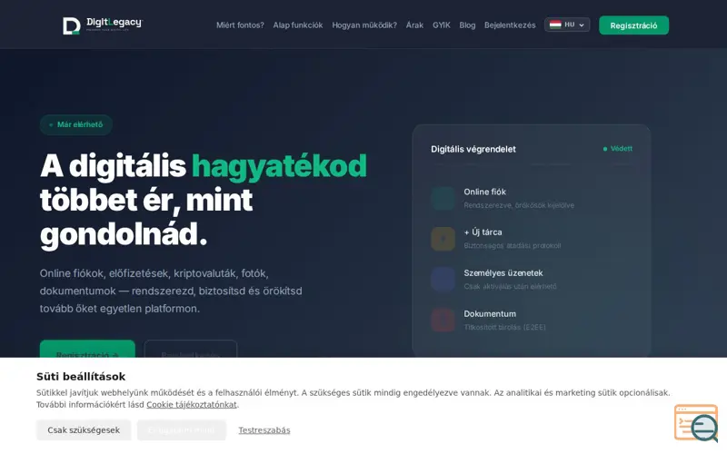 Screenshot of DigitLegacy
