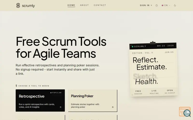 Screenshot of Scrumly Tools