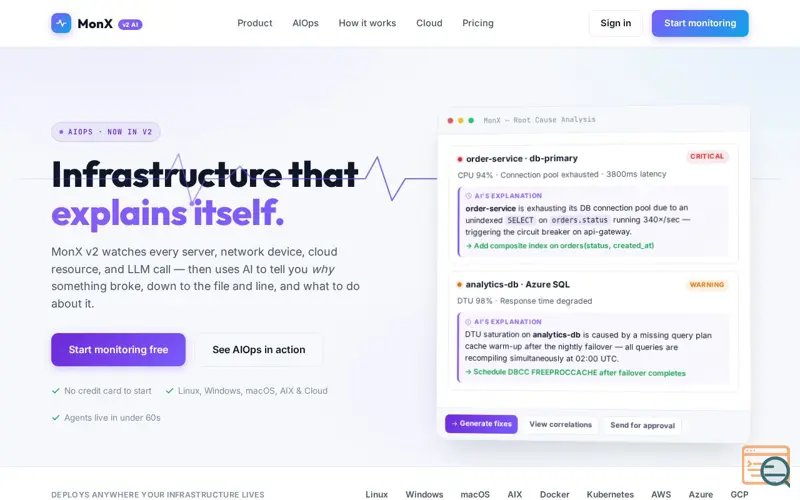 Screenshot of MonX