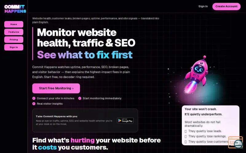 Screenshot of CommitHappens.com