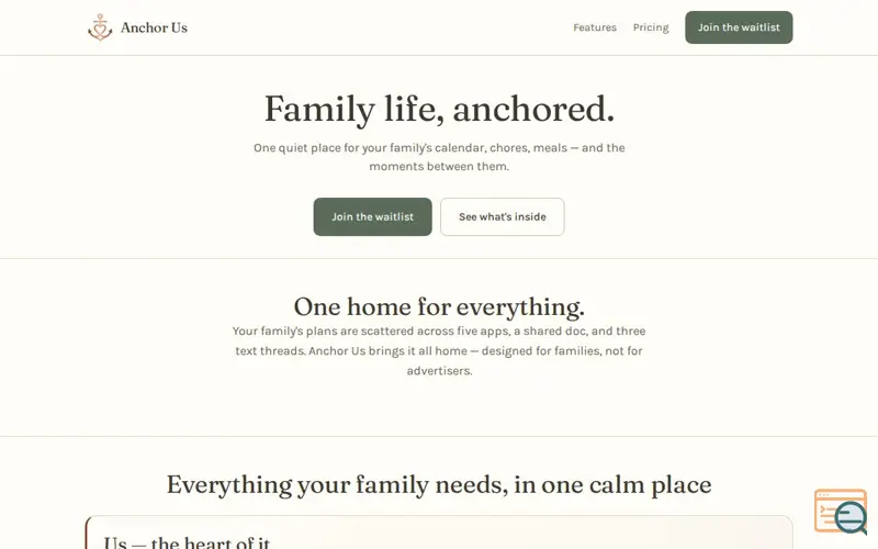 Screenshot of Anchor Us