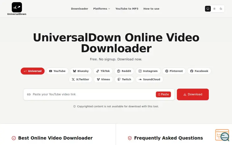 Screenshot of UniversalDown