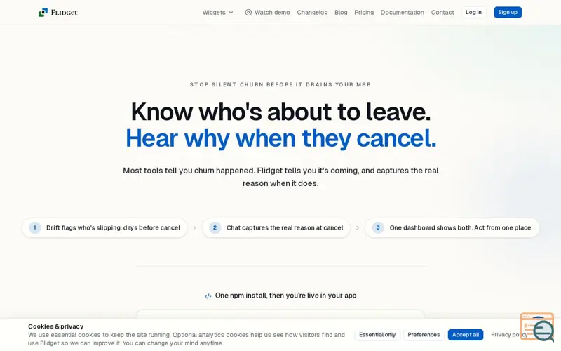 Screenshot of Flidget
