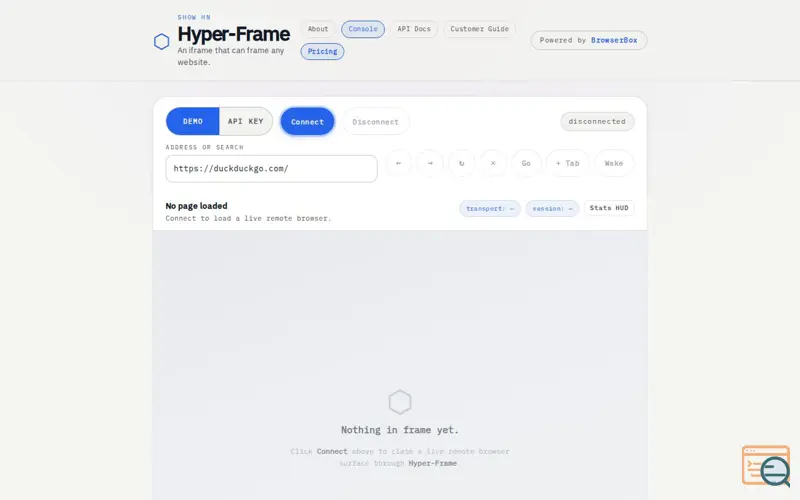Screenshot of Hyper-Frame