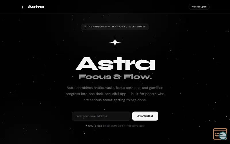 Screenshot of Astra — Focus & Flow