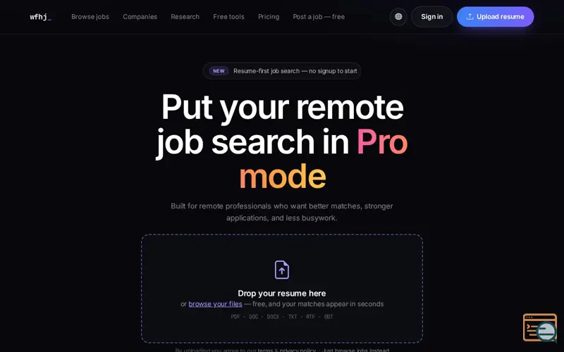 Screenshot of WFHJ.com