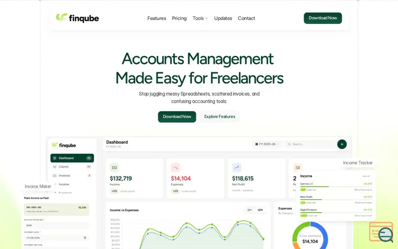 Screenshot of Finqube