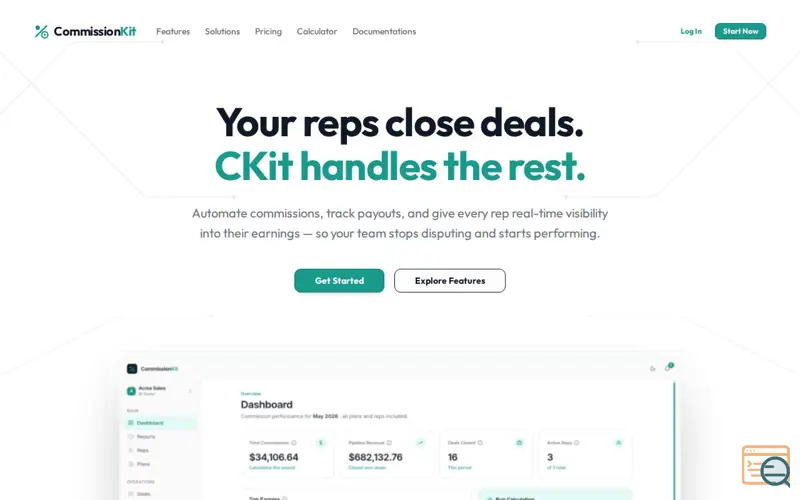 Screenshot of CommissionKit